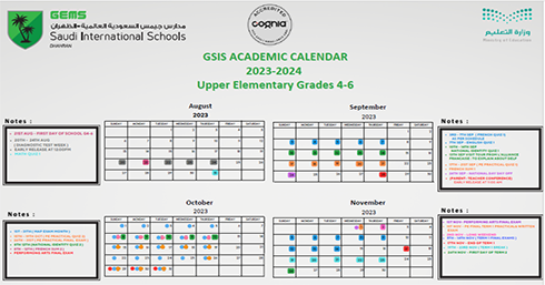 Upper Elementary Academic Calendar T